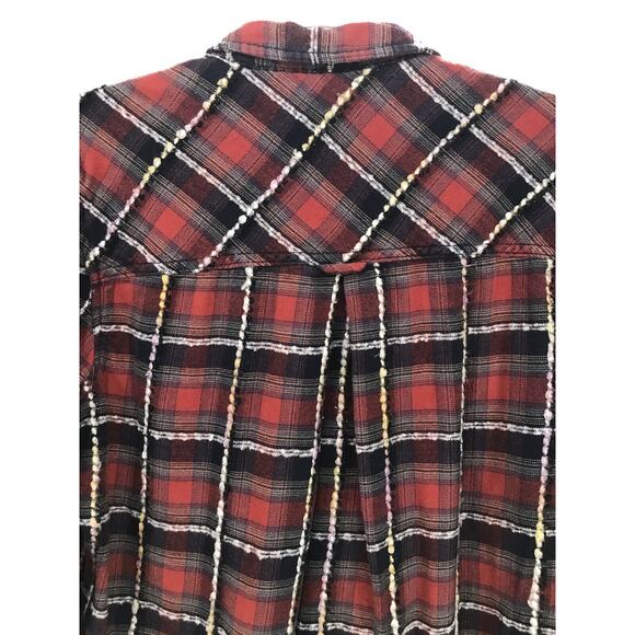 BDG Red Black Plaid Flannel Button Down Shirt Womens M - Picture 8 of 9